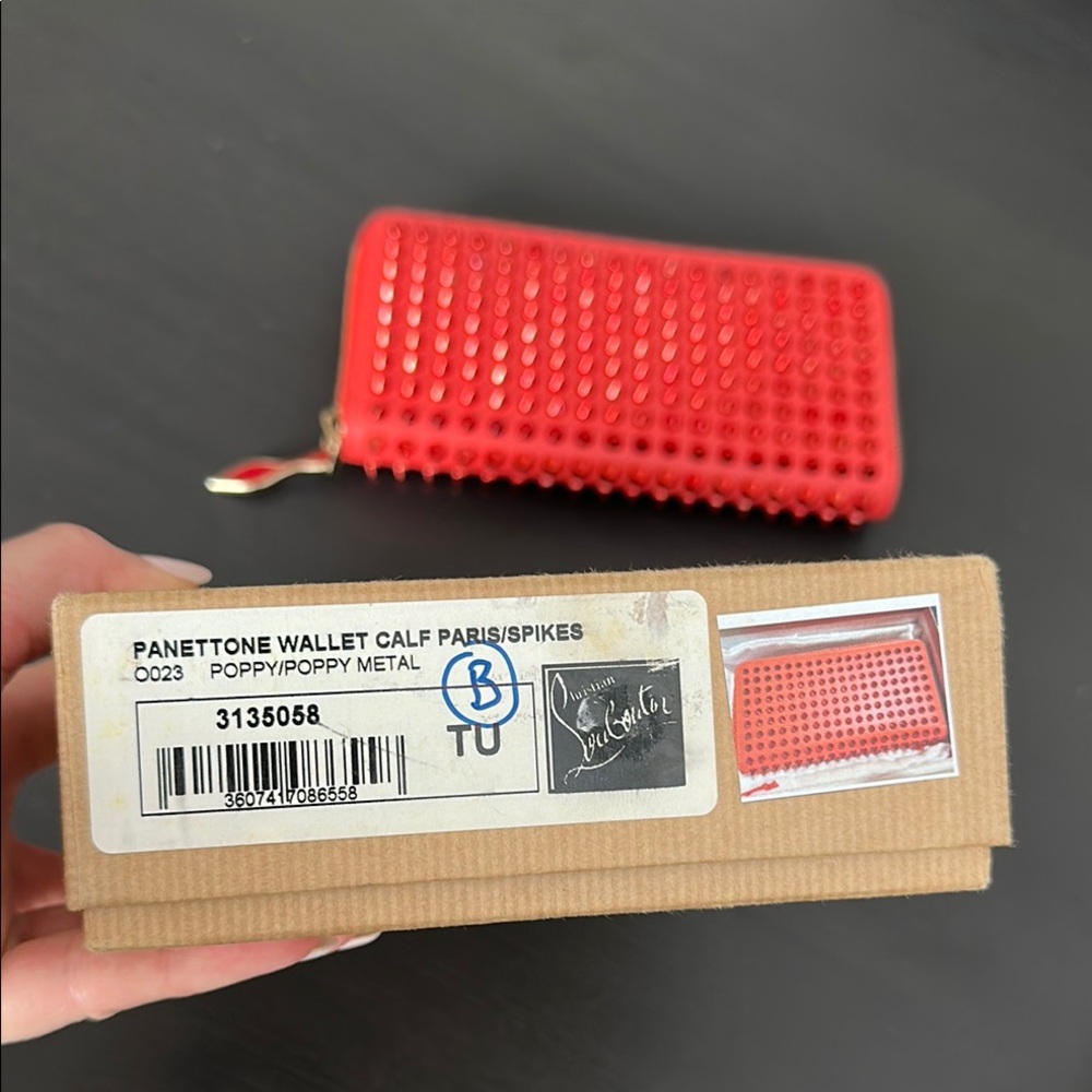 Christian Louboutin Red Spiked Wallet - Picture 7 of 8